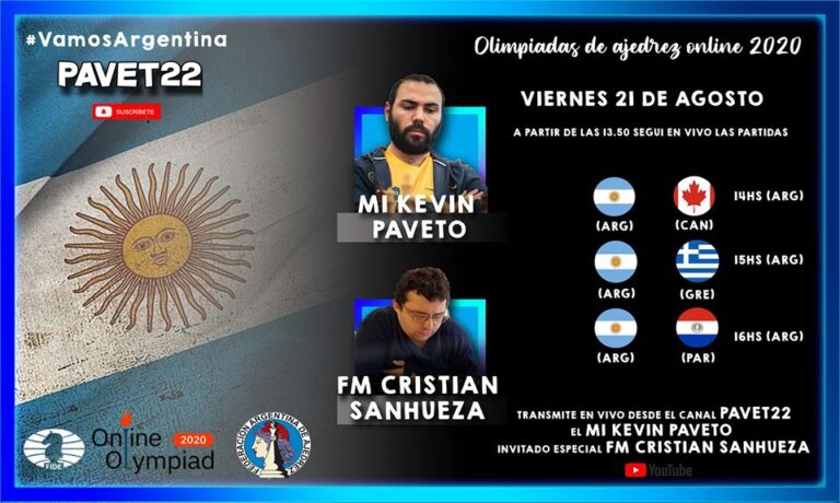 Olimpiada Online TOP DIVISION: Seguí a la selección Argentina en las siguientes transmisiones