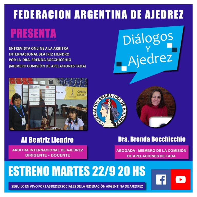 Diálogos y Ajedrez: Entrevista online a la AI Beatriz Liendro