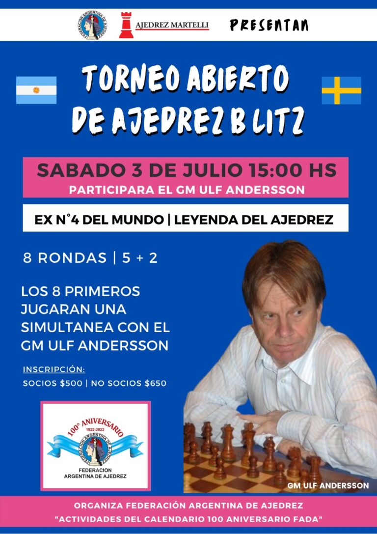 Gran abierto blitz con la presencia del GM Ulf Andersson