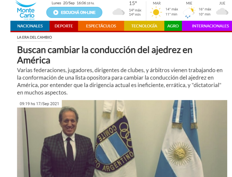 Buscan cambiar la conducción del ajedrez en América