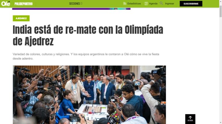 India está de re-mate con la Olimpíada de Ajedrez
