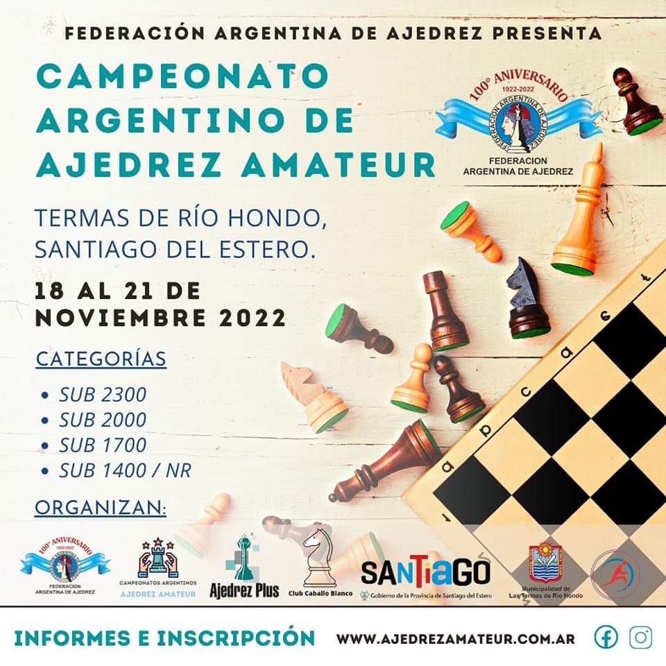 Final del Campeonato Argentino Amateur 20222: 18 al 21 de noviembre en Termas de Río Hondo