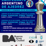 El 29 y 30 noviembre se juegan los Campeonatos Argentinos Superiores Blitz y Rapid