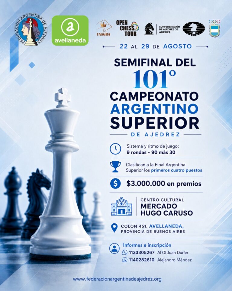 El camino hacia la final argentina de ajedrez comienza en Avellaneda