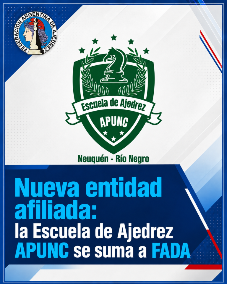 Nueva entidad afiliada: la Escuela de Ajedrez APUNC se suma a FADA
